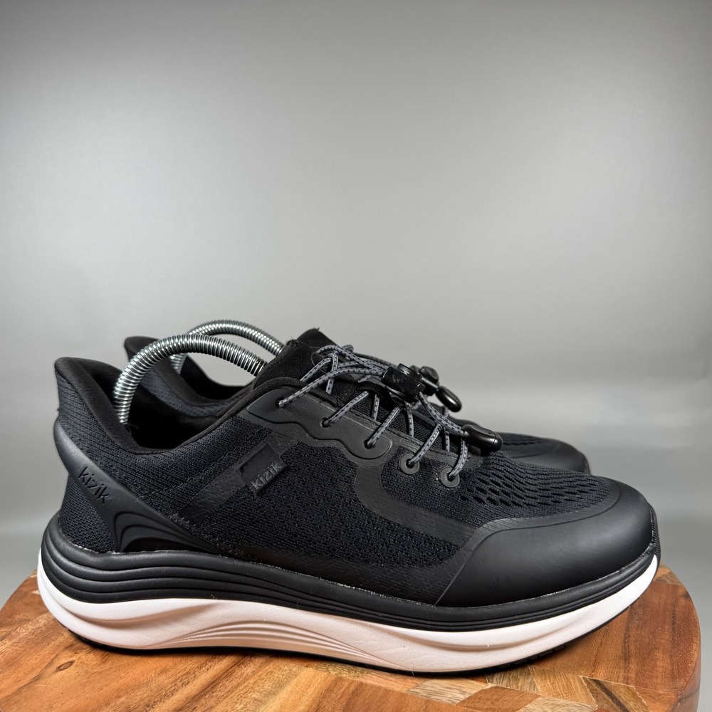 Kizik London Womens Black Mesh Athletic Sneakers Shoes 10.5 Lace Up Slip On